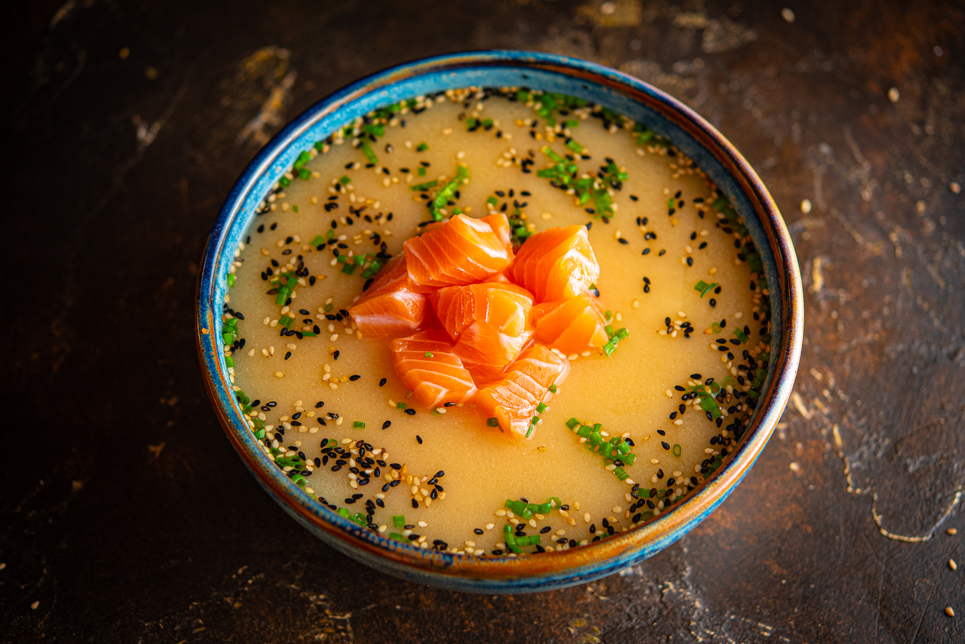 Miso with salmon